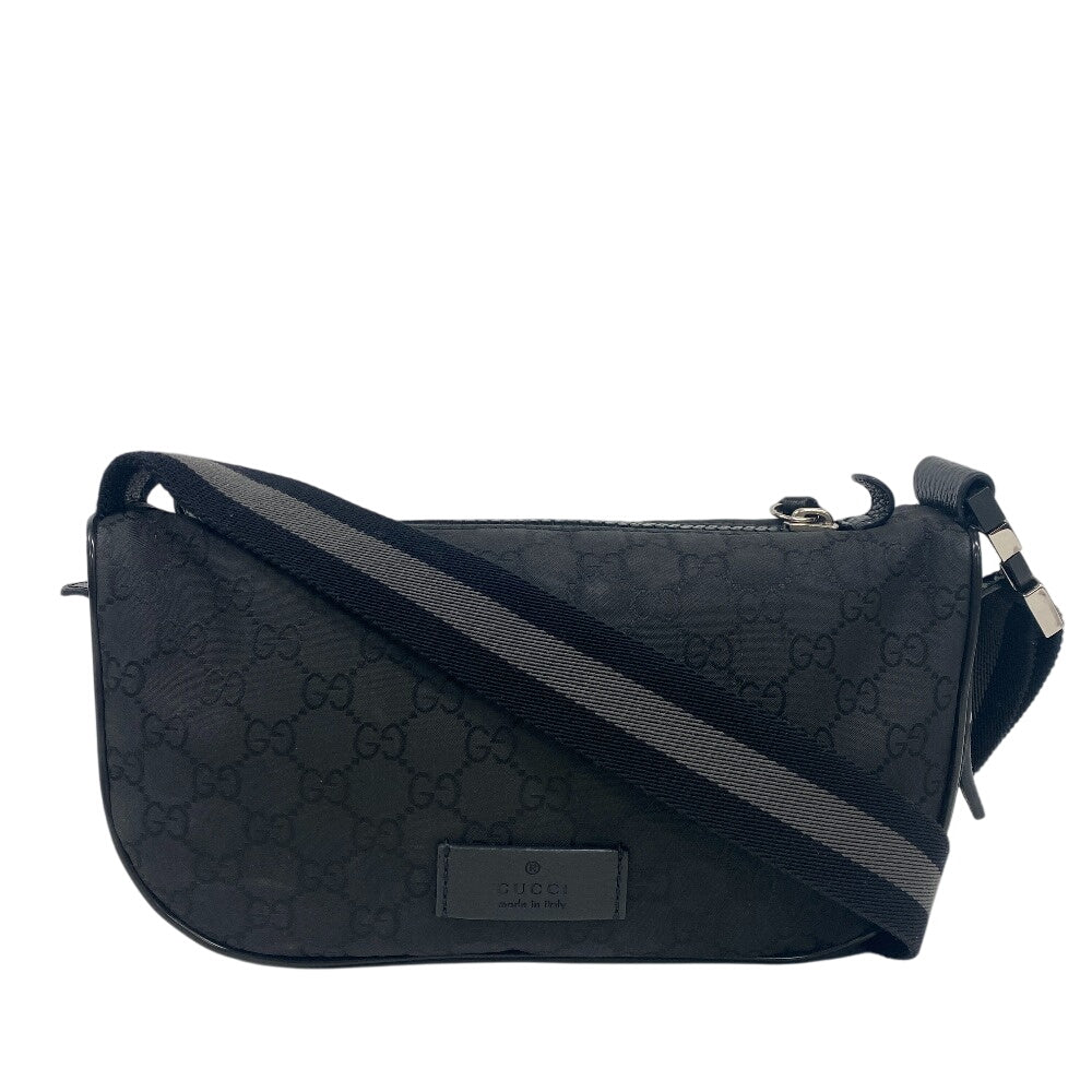 GUCCI Sling bag Nylon, Leather black GG nylon unisex(Unisex) Used