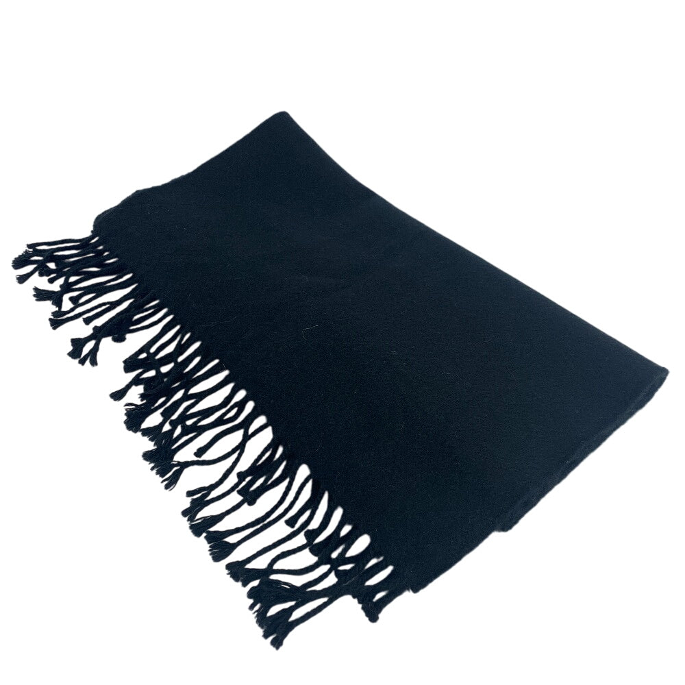HERMES Scarf cashmere black 1 logo mens(Unisex) Used
