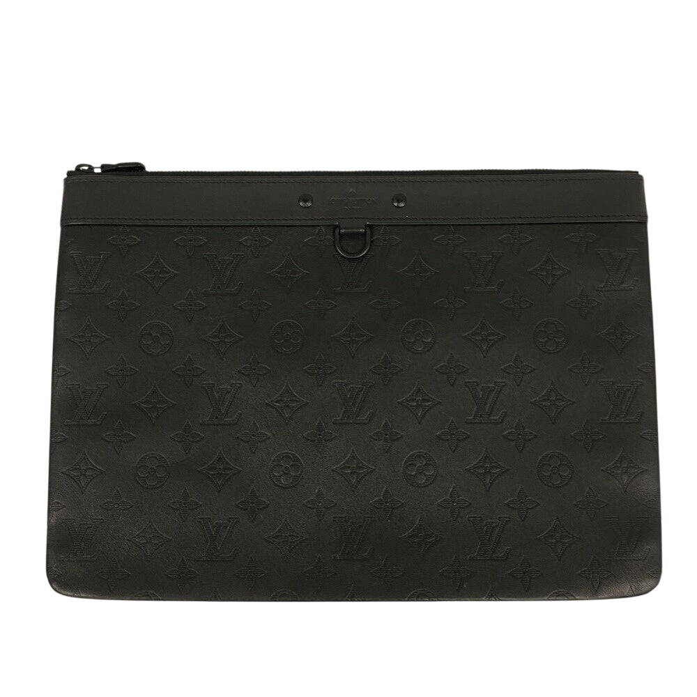 LOUIS VUITTON Clutch bag M62903 leather black Pochette Monogram shadow Discovery mens Used
