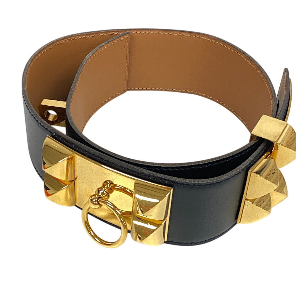 HERMES belt leather black Medor Cory Edssian Women(Unisex) Used
