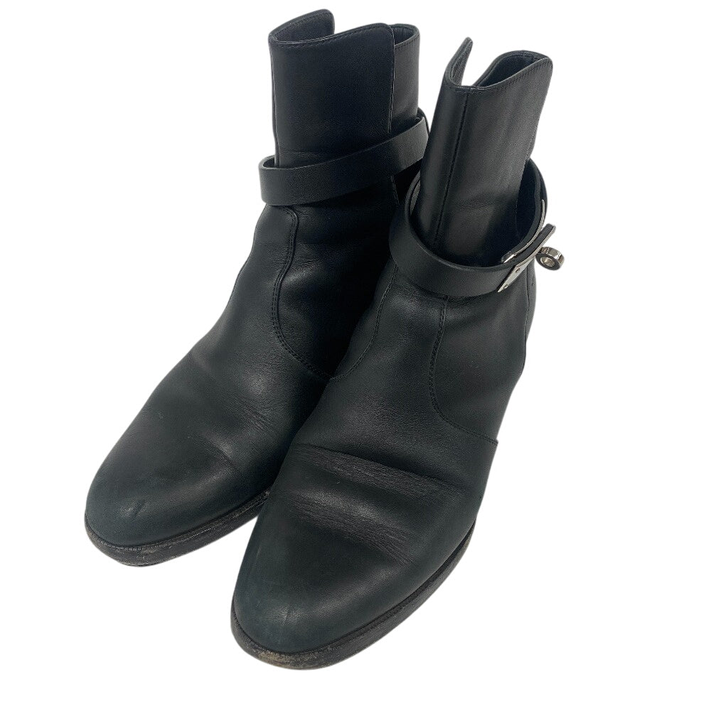 HERMES boots leather black frenchie Women 35 1/2 Used