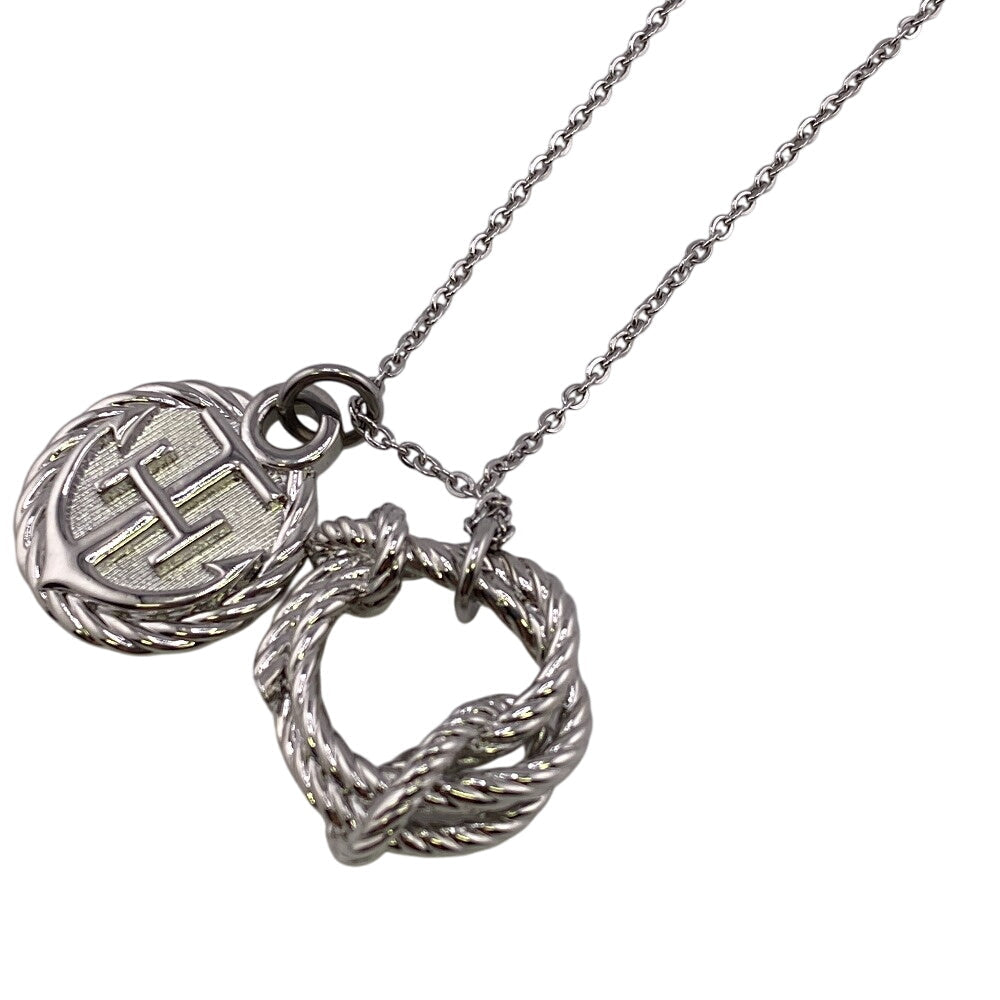 HERMES Necklace metal Silver cordage rope