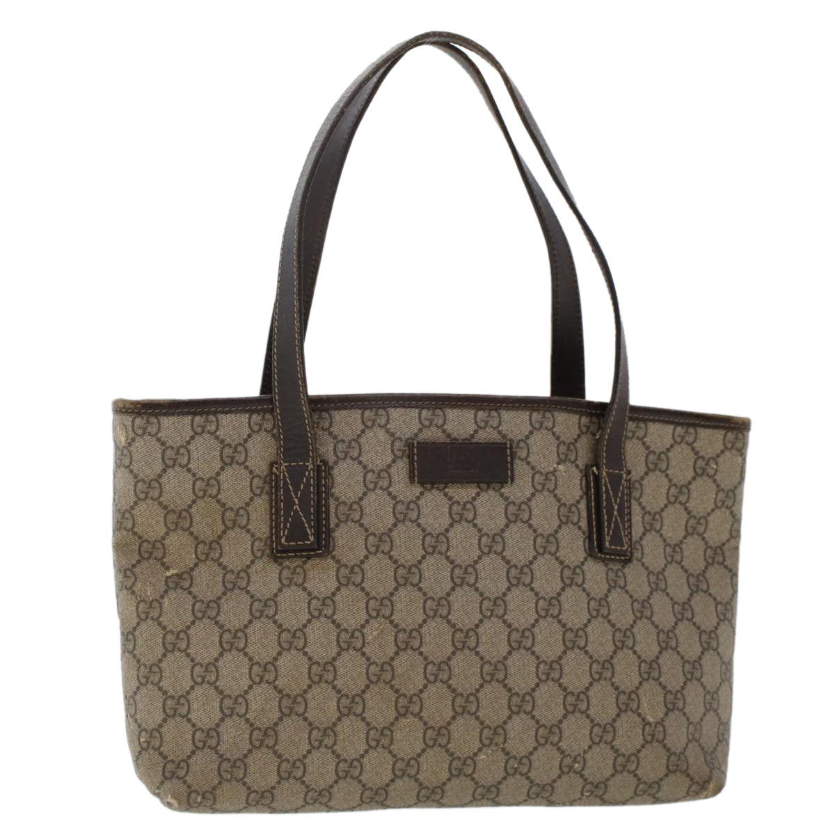 GUCCI GG Canvas Tote Bag PVC Leather Beige 211138 ac1991