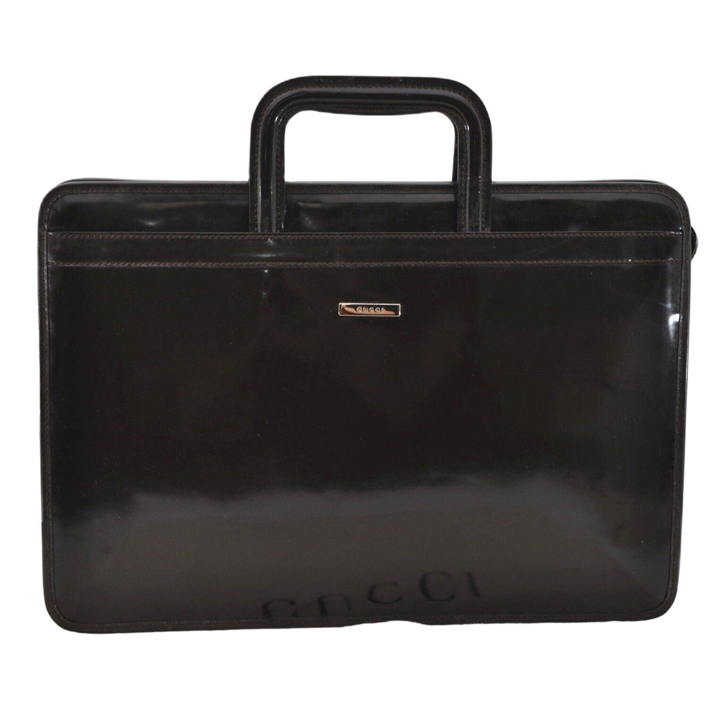 Gucci 90's Tom Ford brown leather two-way portfolio or clutch