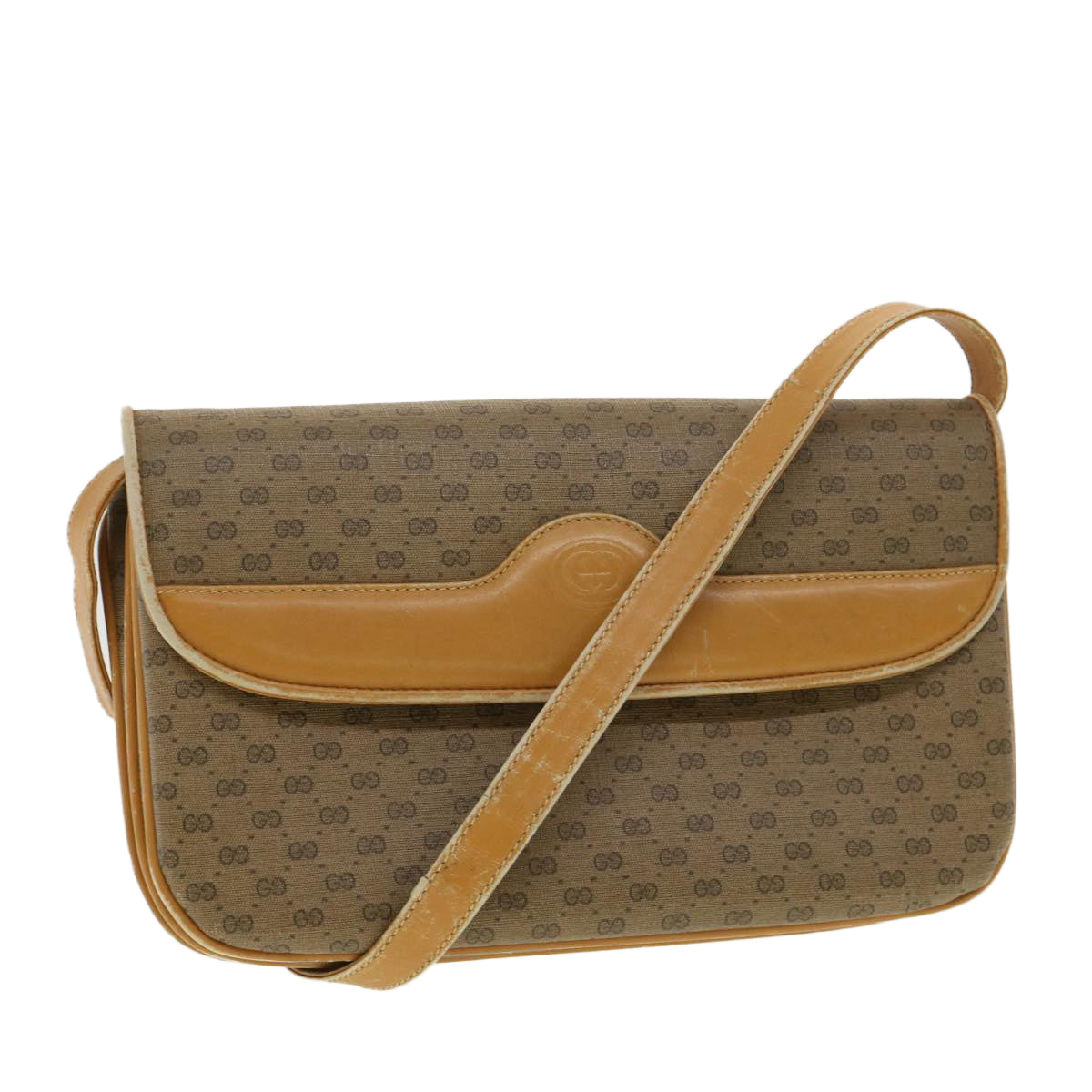 GUCCI Micro GG Canvas Shoulder Bag Beige ar8365