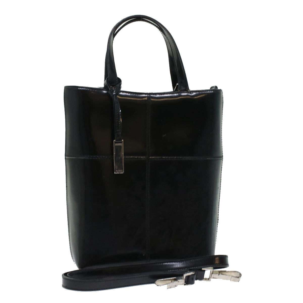 GUCCI Hand Bag Patent leather 2way Shoulder Bag Black 000-2113-0553 ar9686B