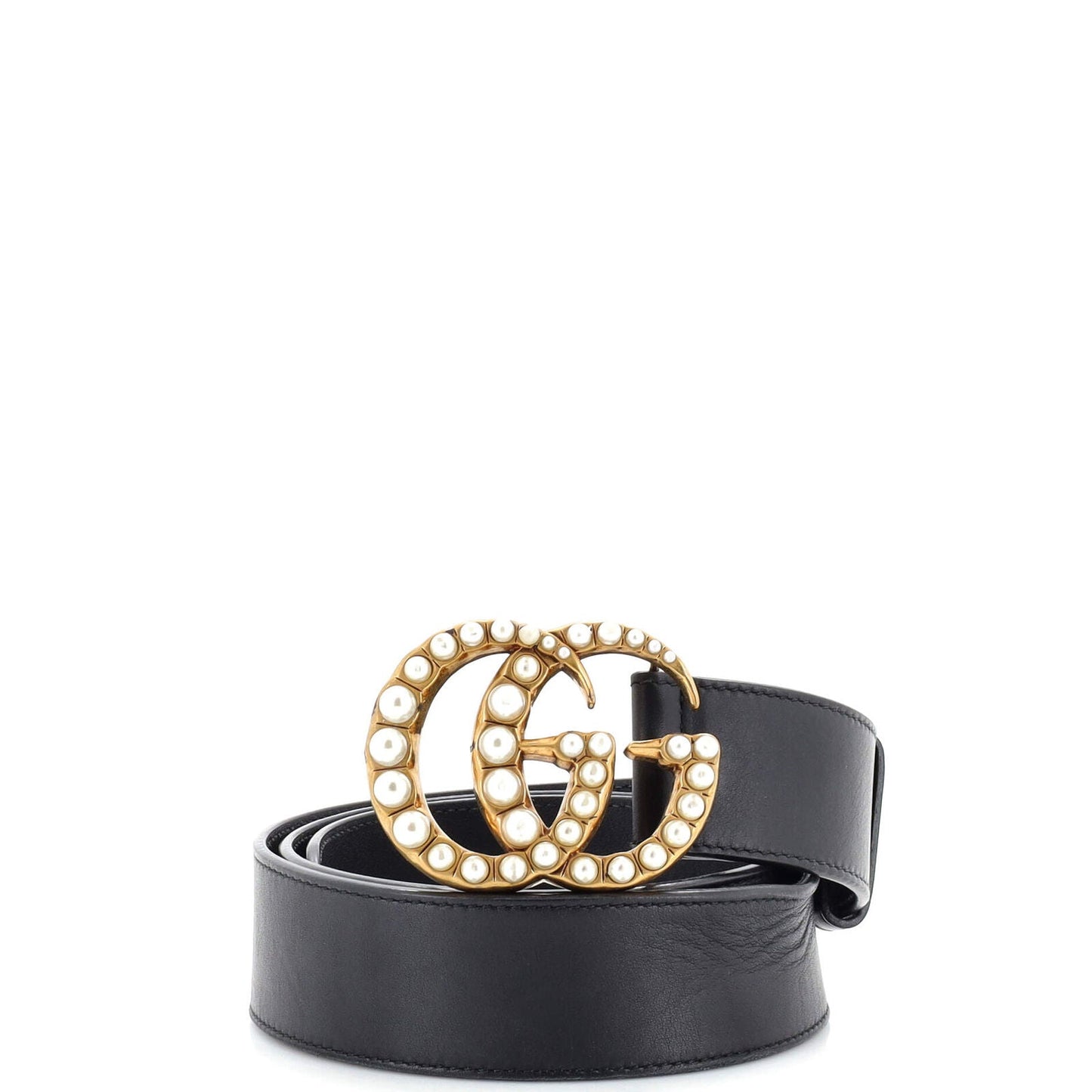 Gucci Pearly Gg Marmont Belt Leather