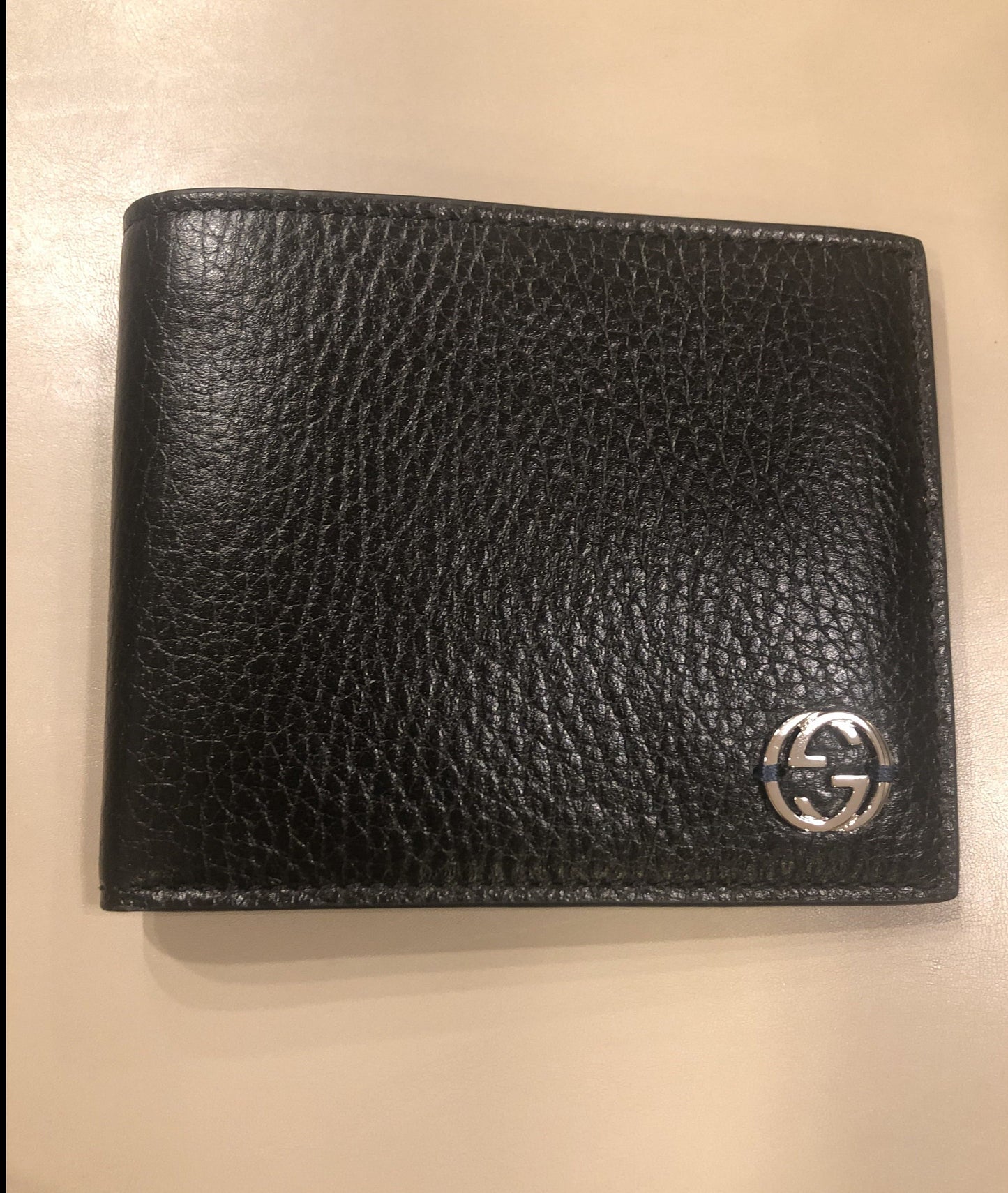 Gucci Black Trifold Wallet with Yellow Interior