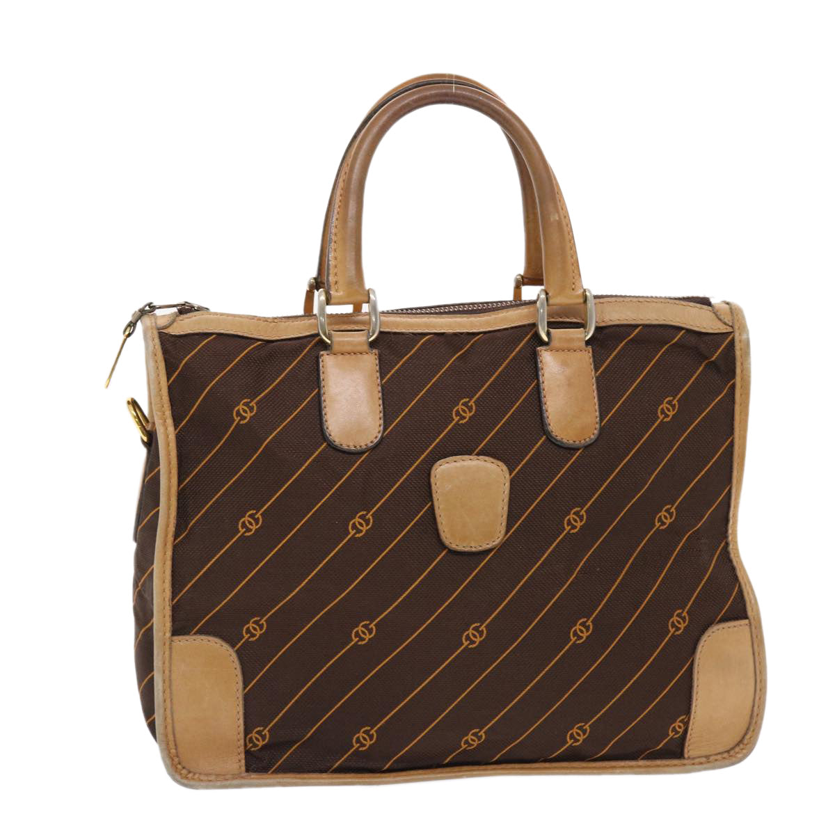 GUCCI Hand Bag Canvas Leather Brown bs7158