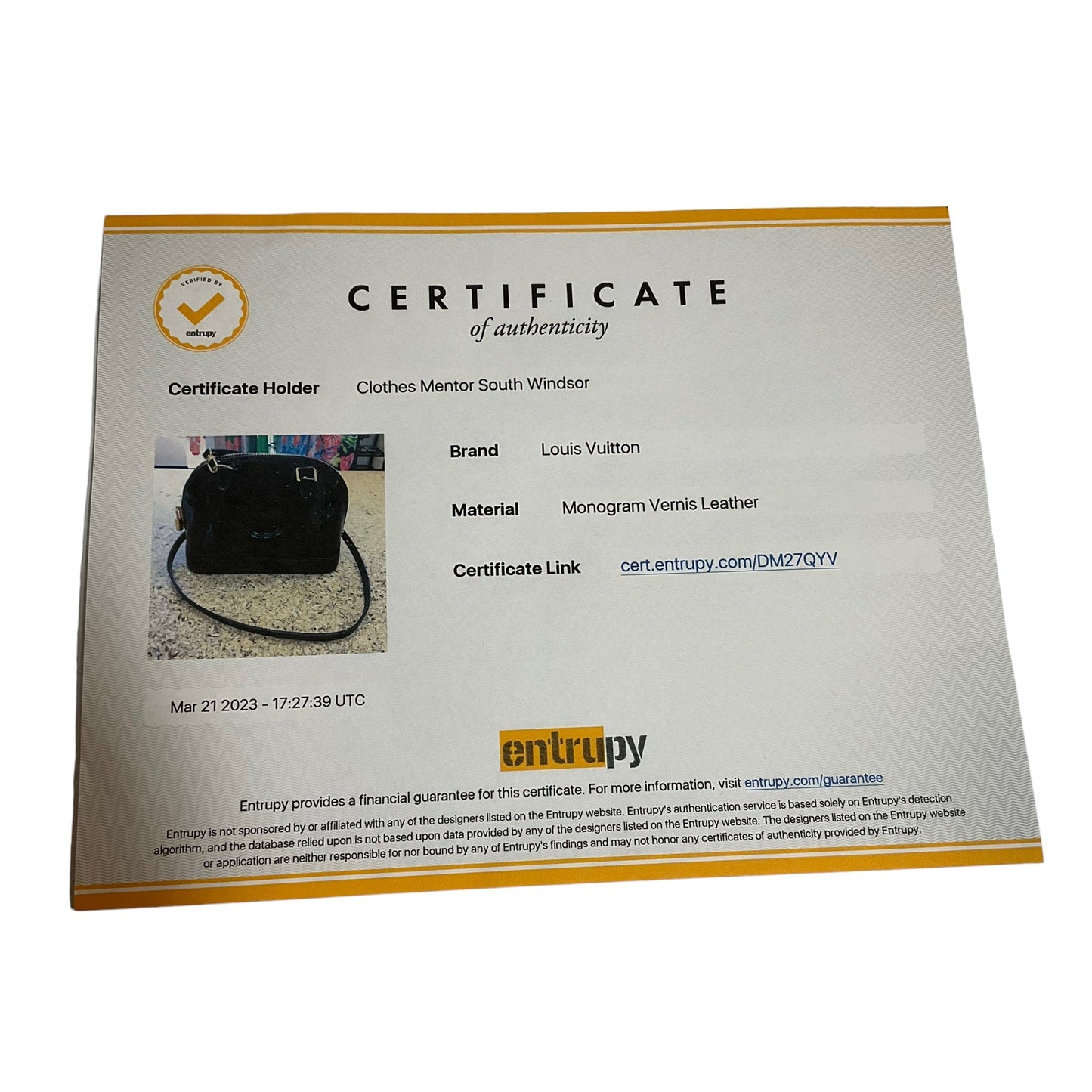 Handbag Luxury Designer By Louis Vuitton Size: Small