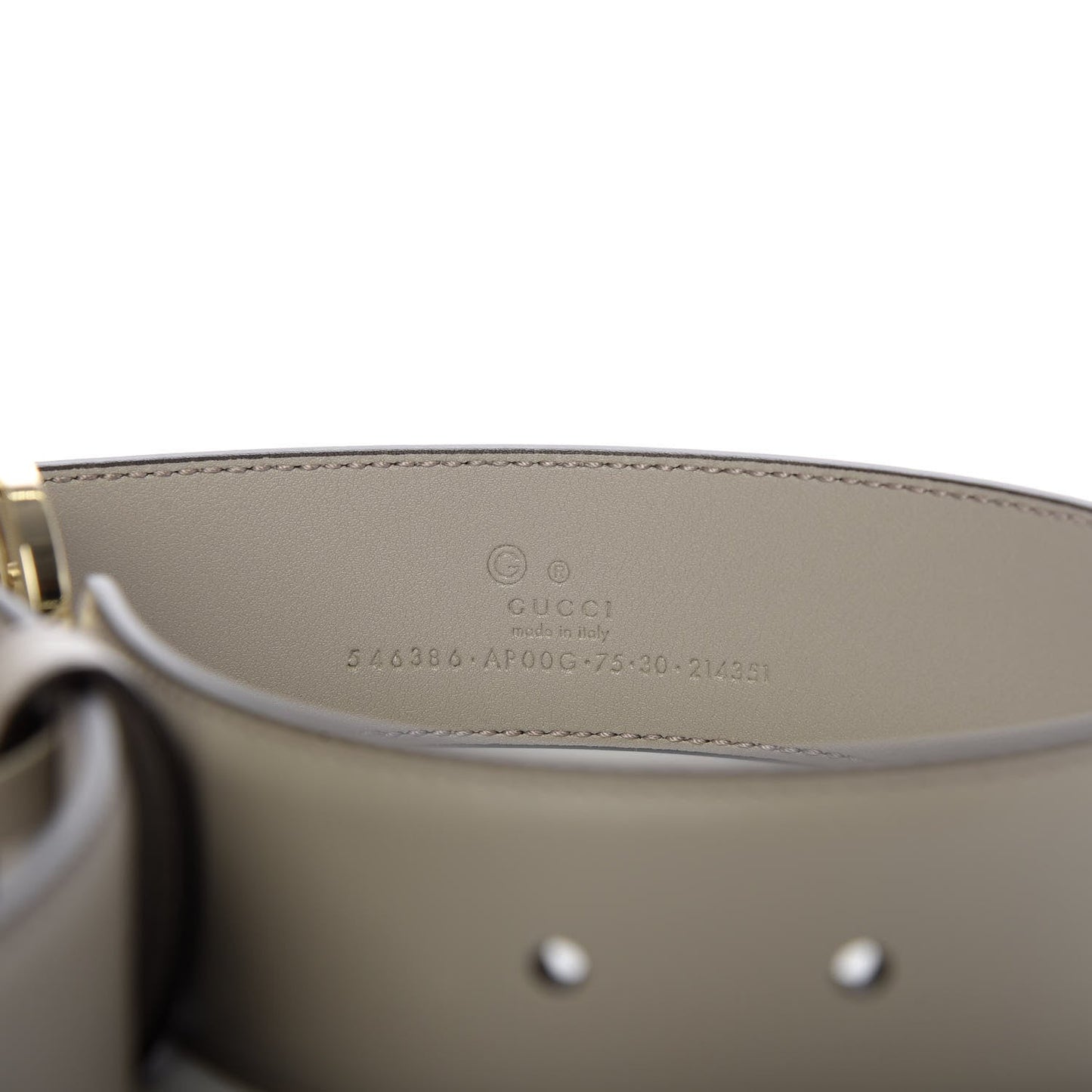 Gucci Interlocking GG Calfskin Belt in Lead Gray