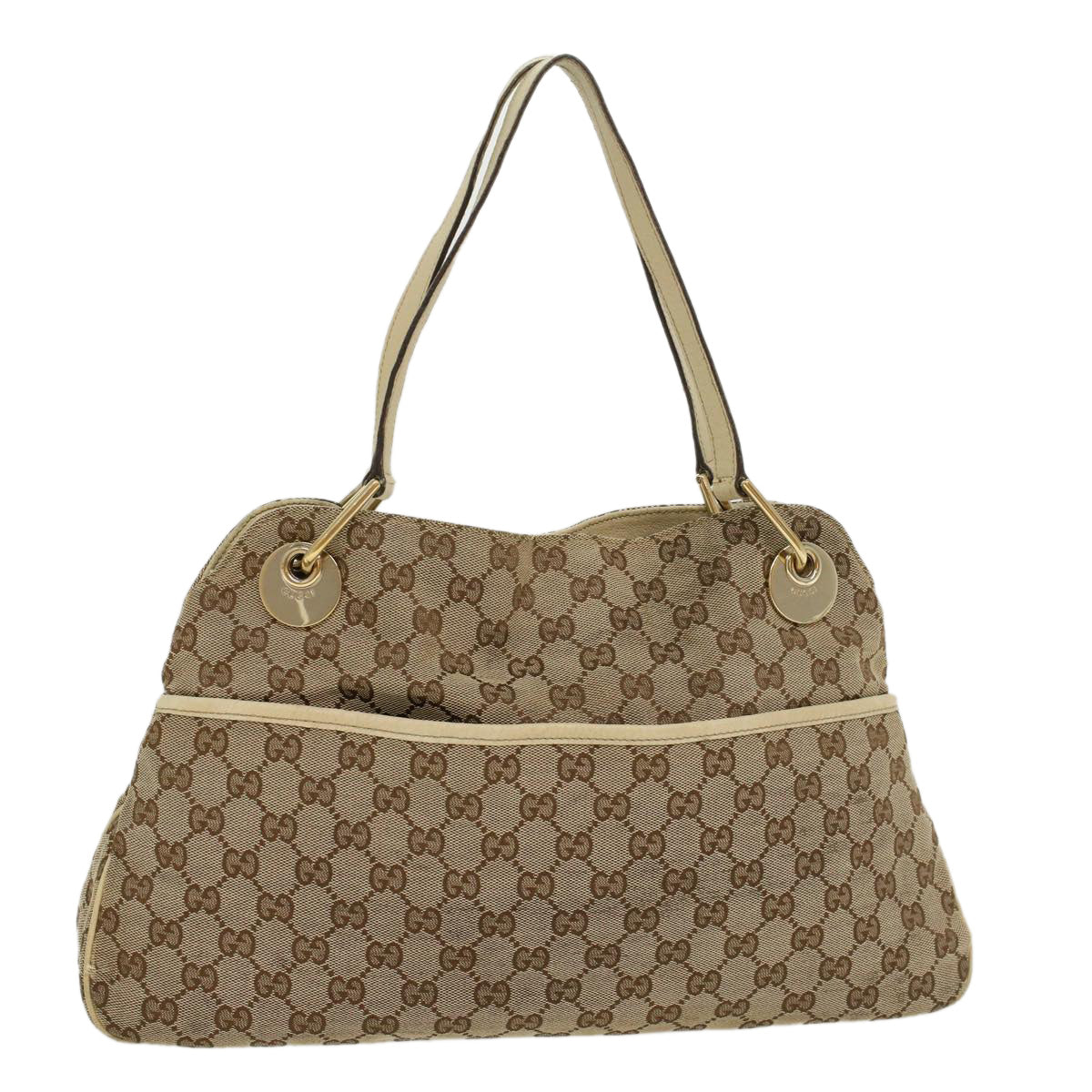 GUCCI GG Canvas Shoulder Bag Beige White 121023 cl571