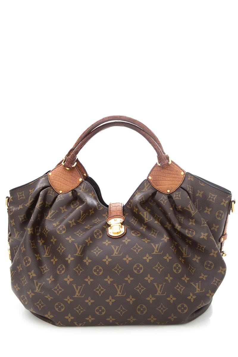 Louis Vuitton 2012 Brown Mahina Monogram & Alligator HandBag