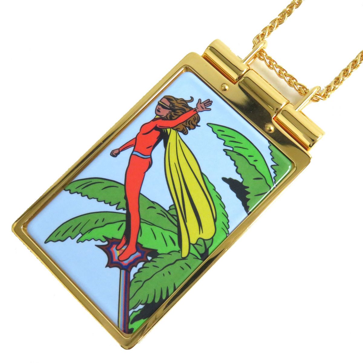 HERMES Necklace Gold Plated Gold x Multicolor Women Used