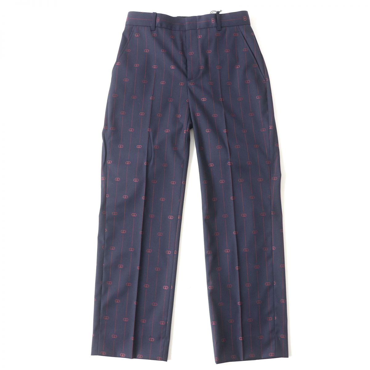 GUCCI Pants Main: 99% wool, Main: 1% silk, Part: 100% polyester Navy x red Women 38 Used