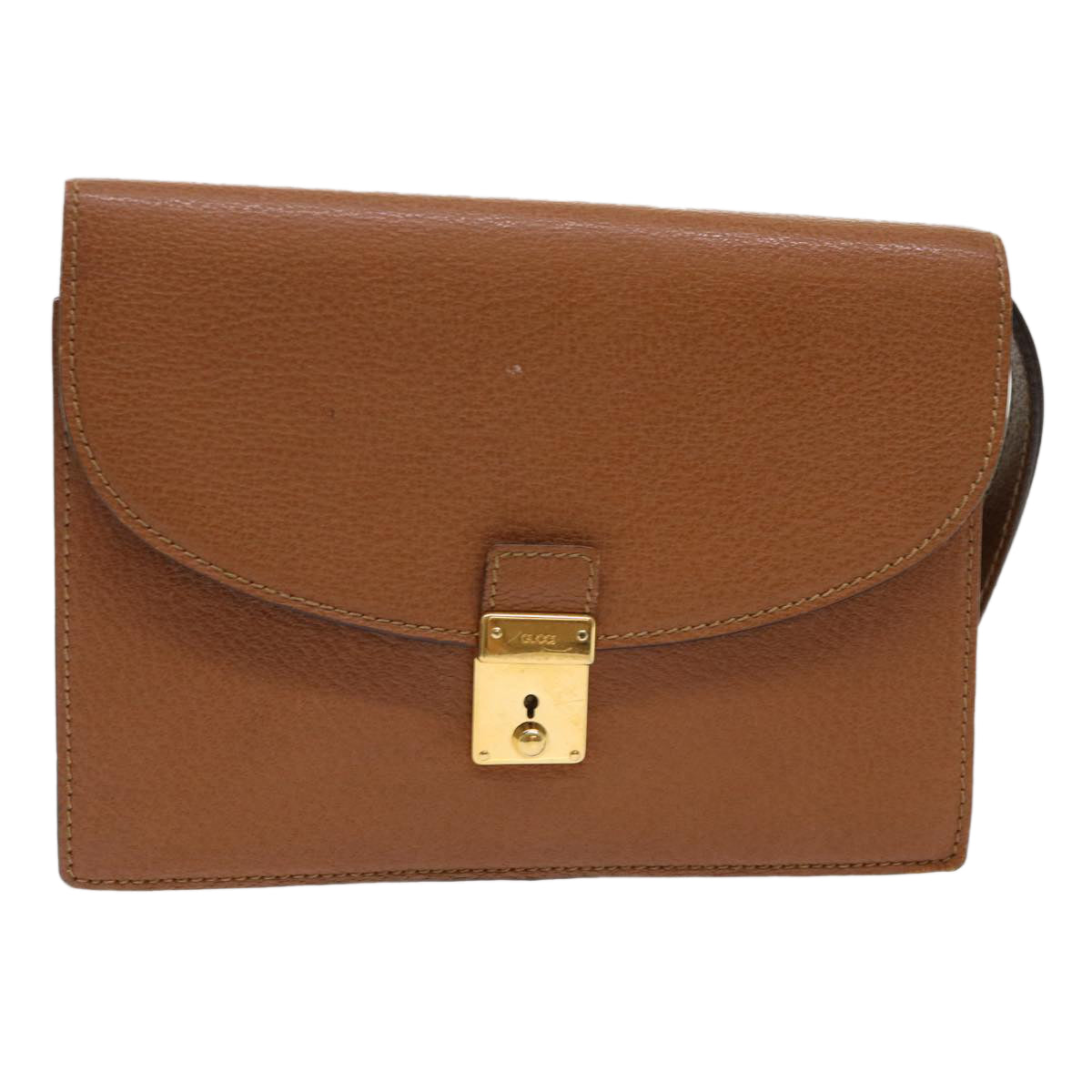GUCCI Clutch Bag Leather Brown ep904