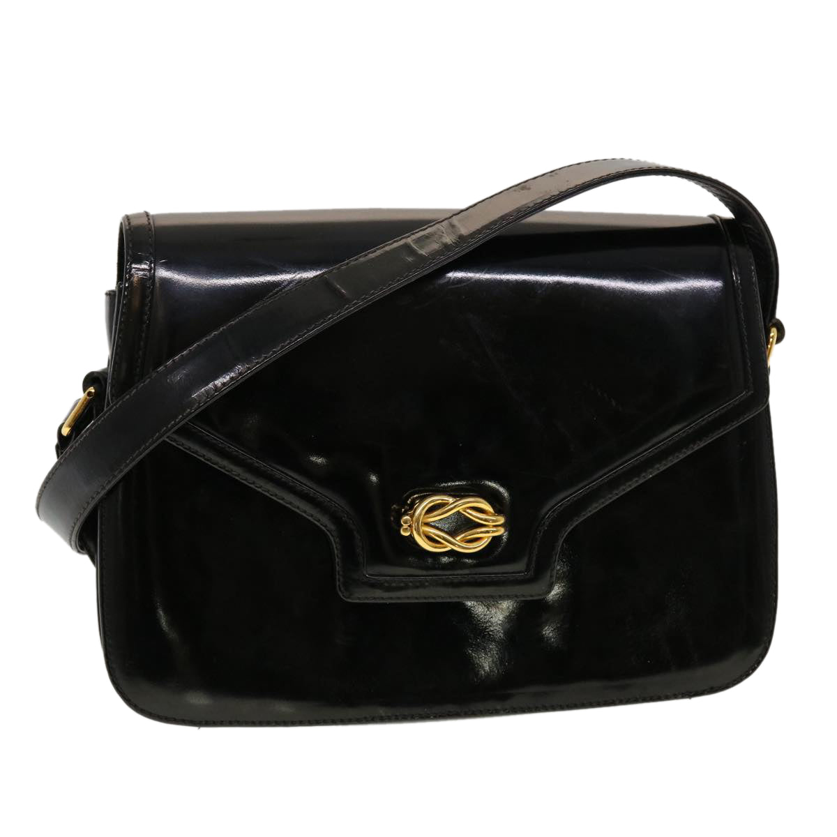 GUCCI Shoulder Bag Patent leather Black fm2405