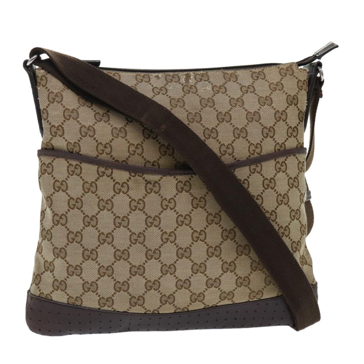 GUCCI GG Canvas Shoulder Bag Beige 145857 fm2595