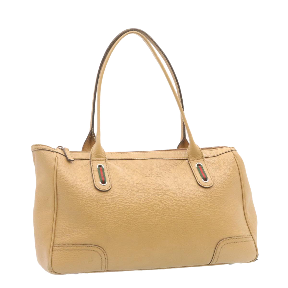 GUCCI Princy Line Tote Bag Leather Beige am1445g