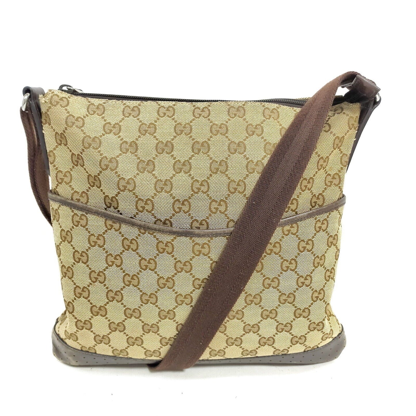Gucci Brown Canvas Crossbody Bag