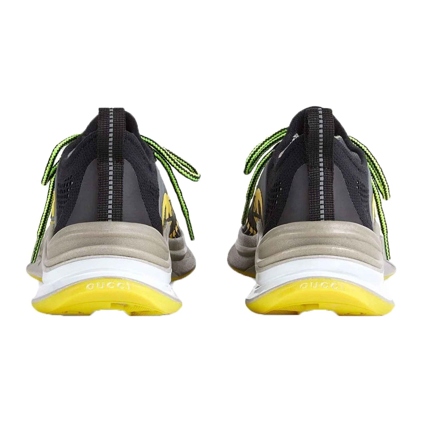 Gucci Interlocking-G Lace-Up Runners in Black/Yellow