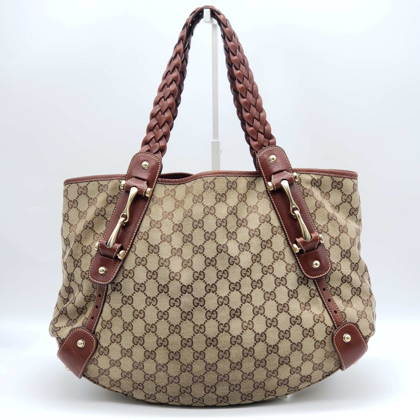 Gucci Leather and Canvas Brown Shoulder Bag