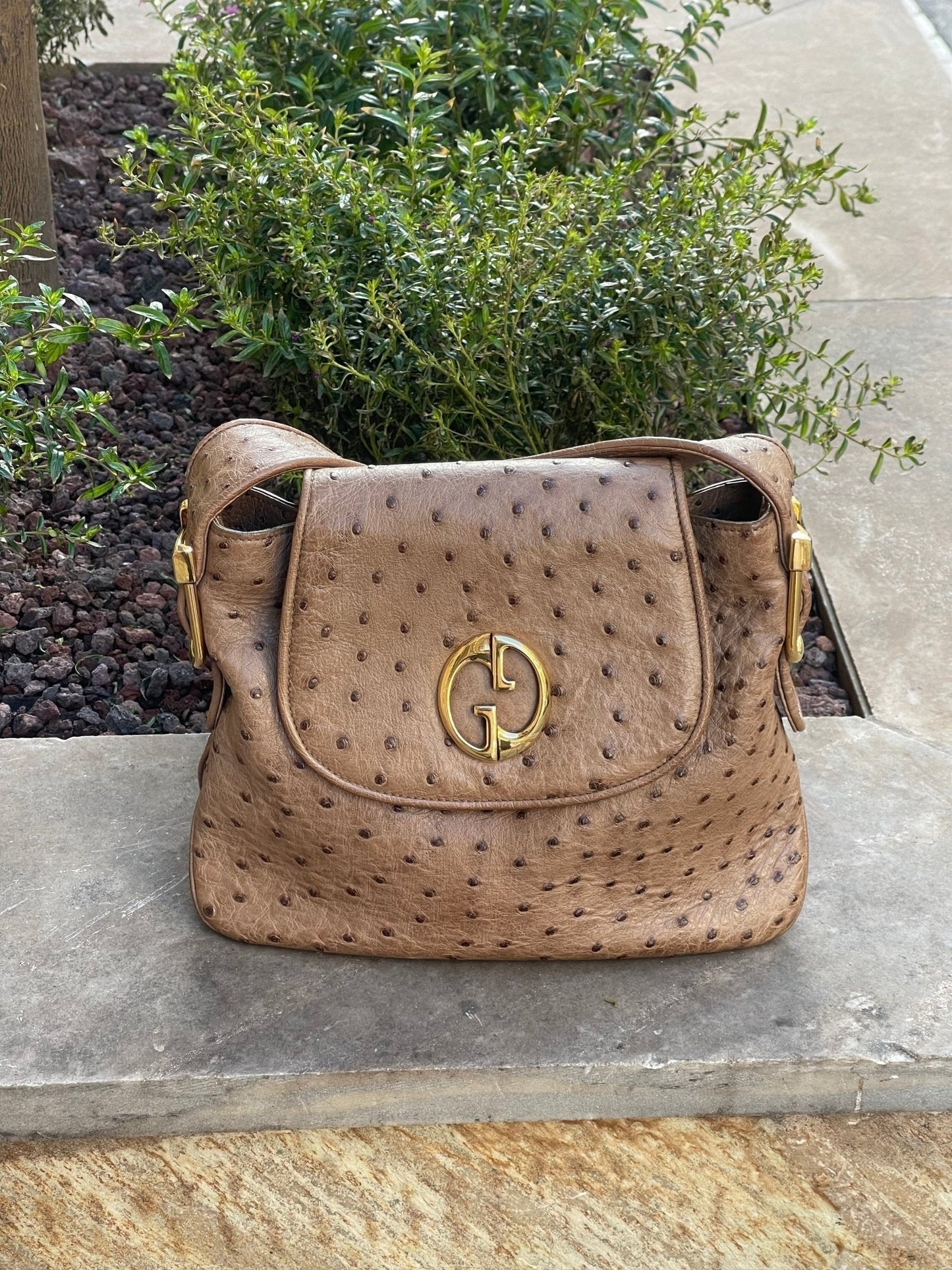 Gucci - Sac à épaule 1973 en autruche