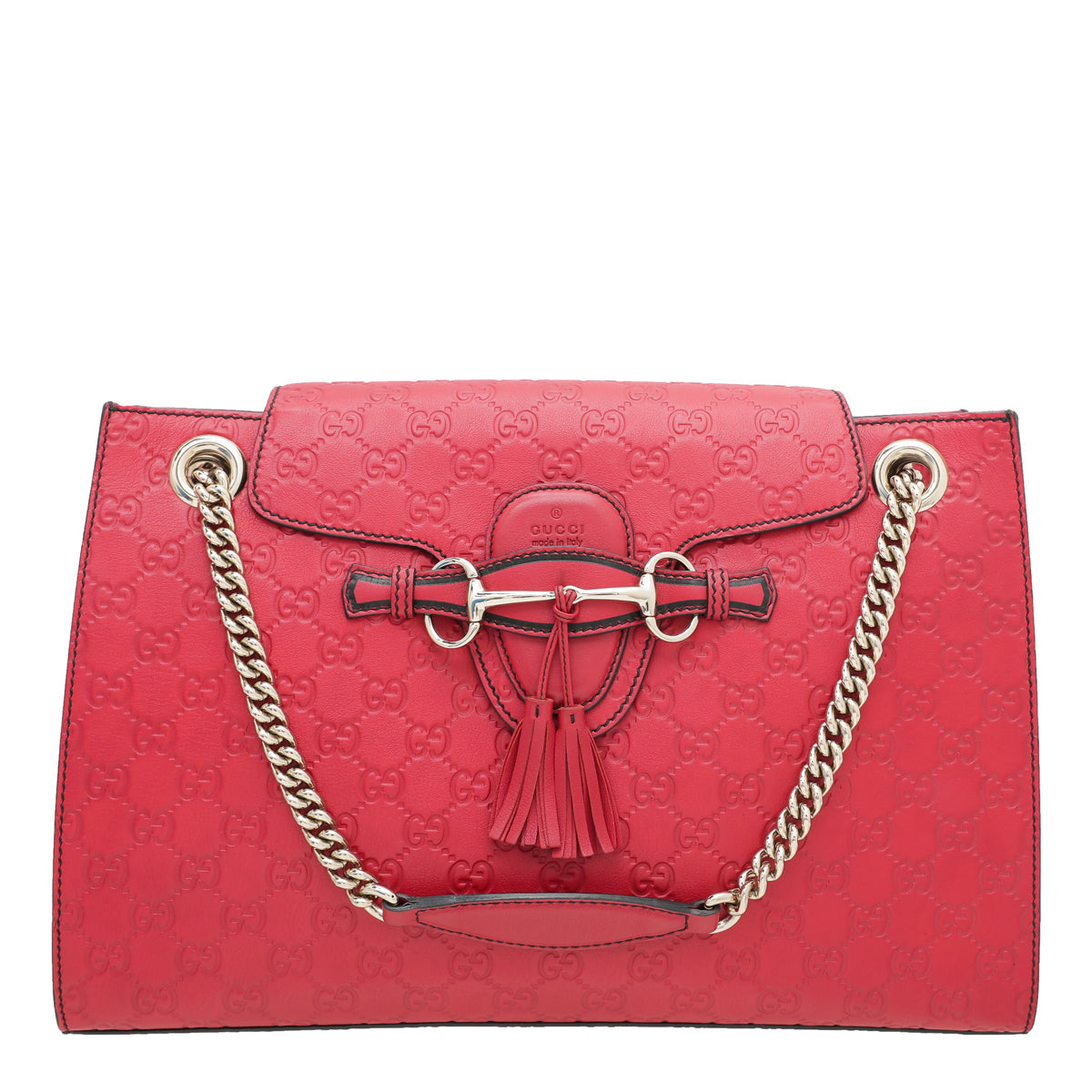 Gucci Red GG Guccissima Emily Large Bag