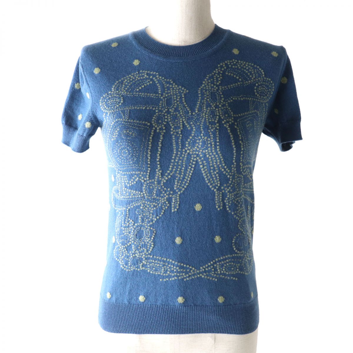 HERMES knit cashmere blue 34