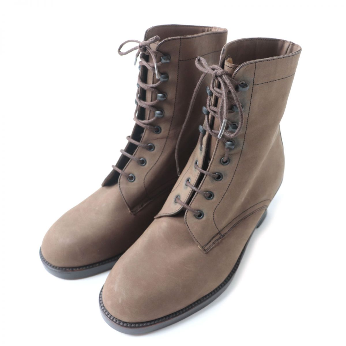 HERMES boots leather Brown 36 1/2