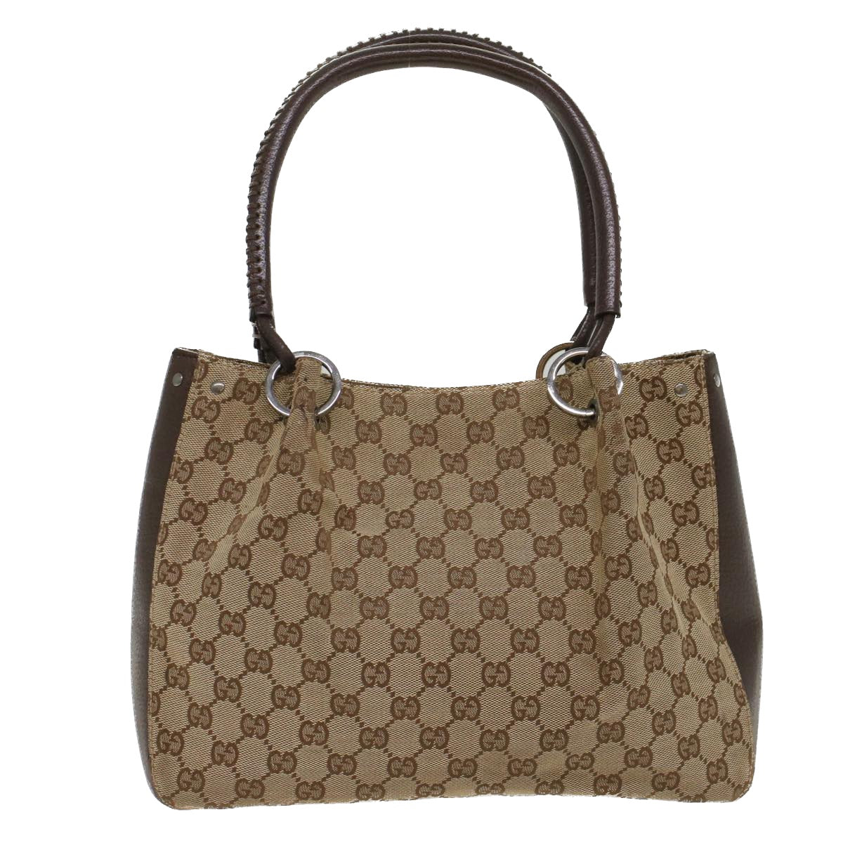 Gucci GG Canvas Hand Bag Beige 115007 ki3212