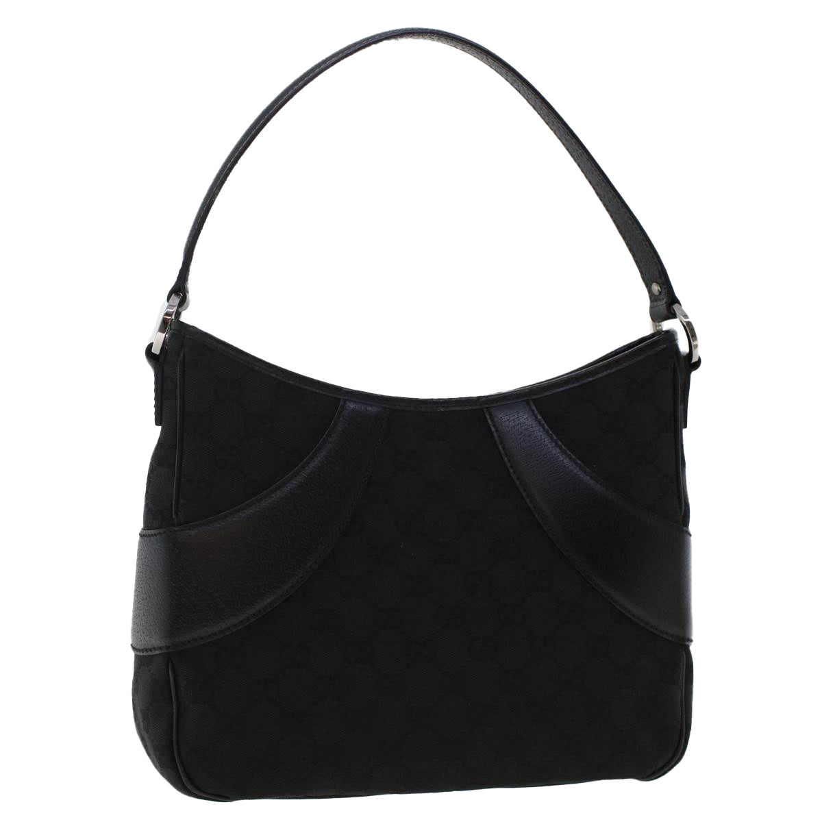 GUCCI GG Canvas Shoulder Bag Black 118012 ki3238