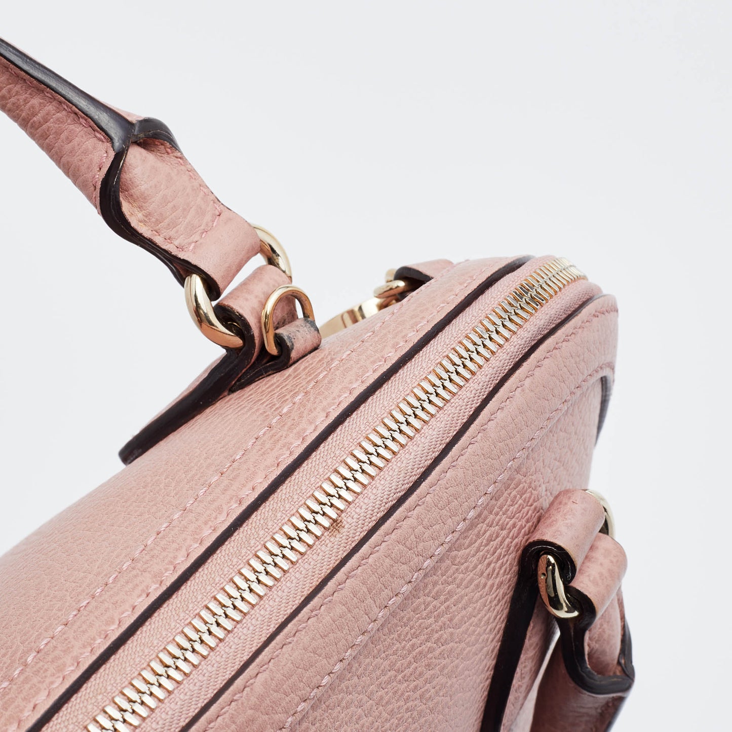 Gucci Light Pink Leather Dollar Small GG Charm Dome Bag