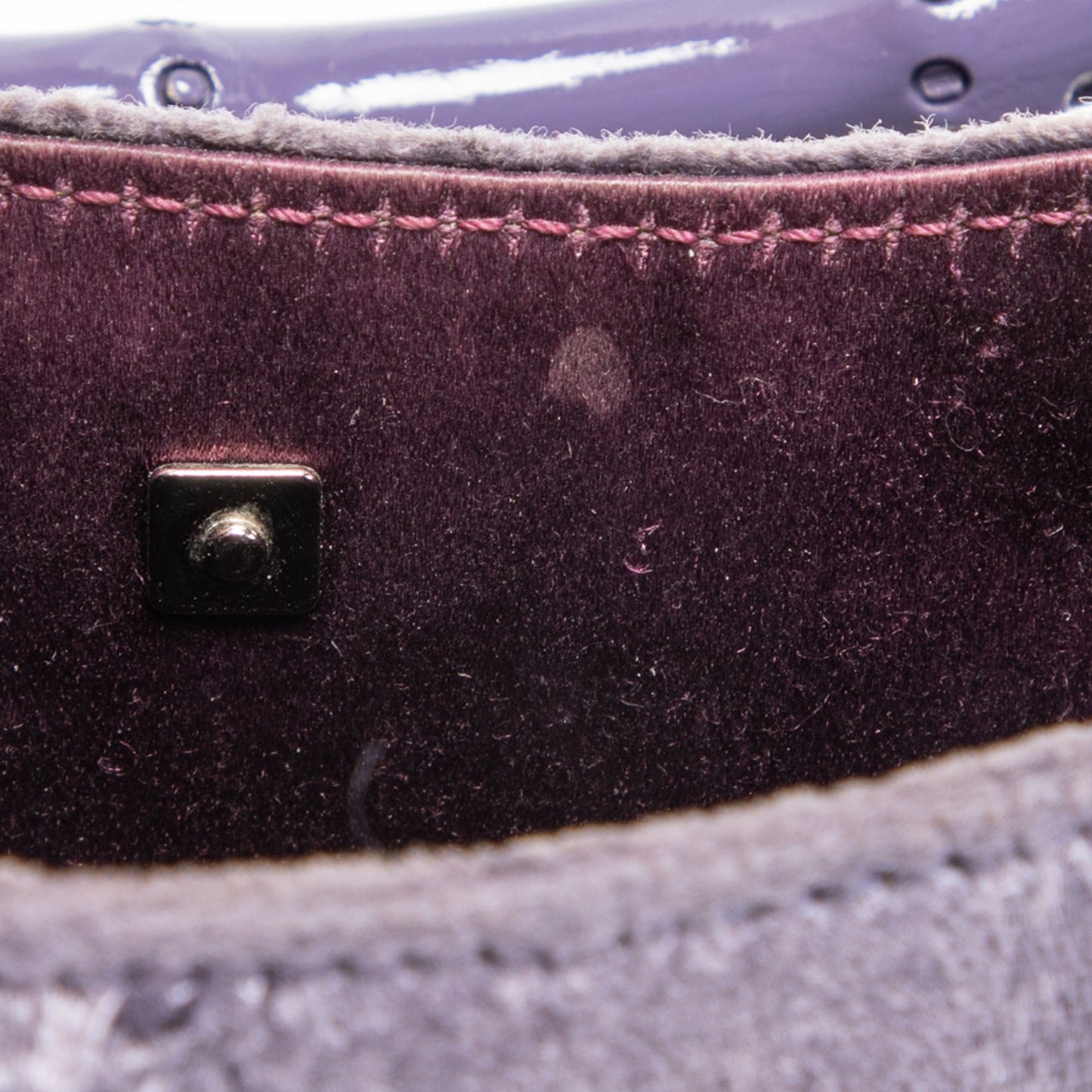 Gucci Purple Velvet Bamboo Top Handle Bag