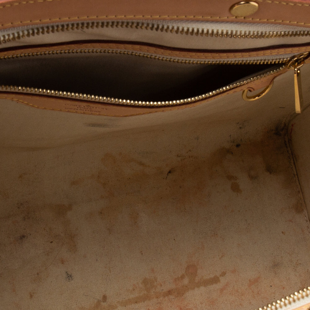 Louis Vuitton Blanc Corail Monogram Vernis Brea GM Bag