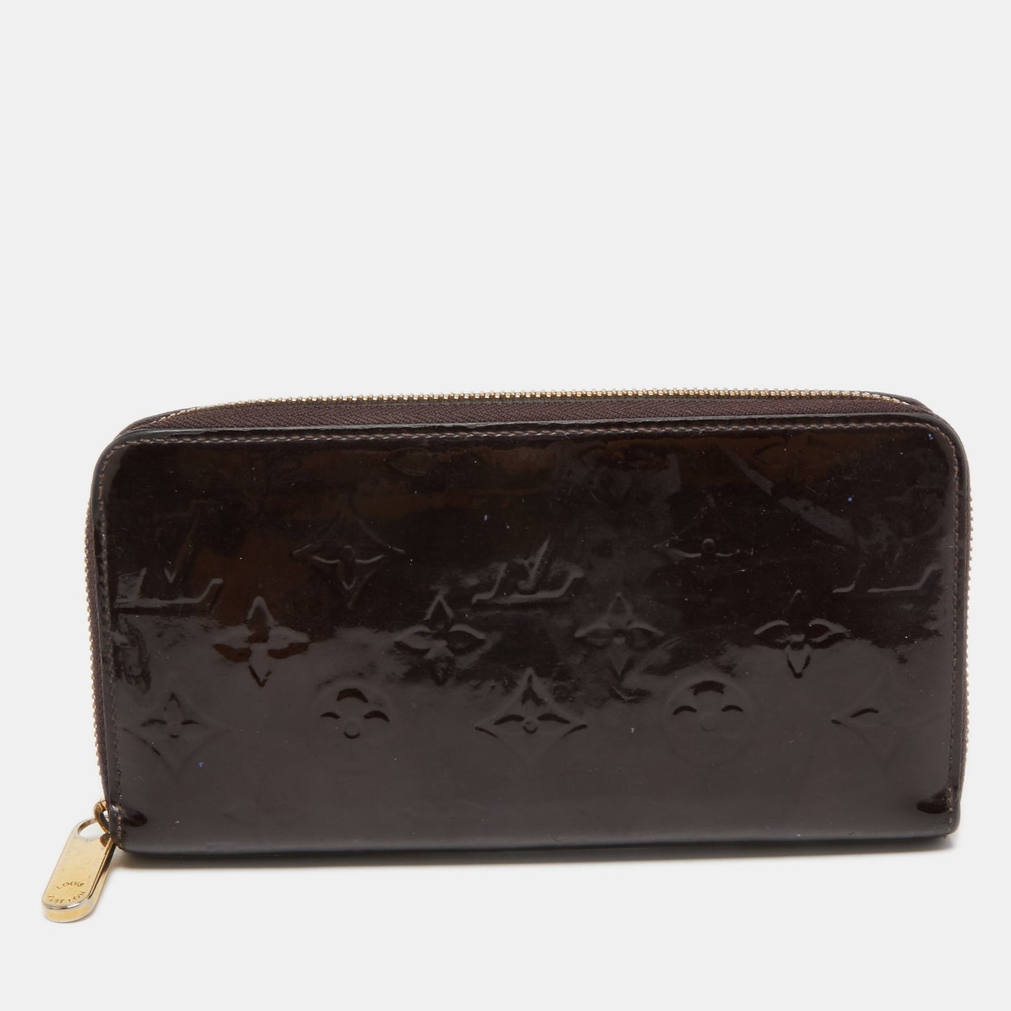 LOUIS VUITTON Amarante Monogram Vernis Zippy Wallet