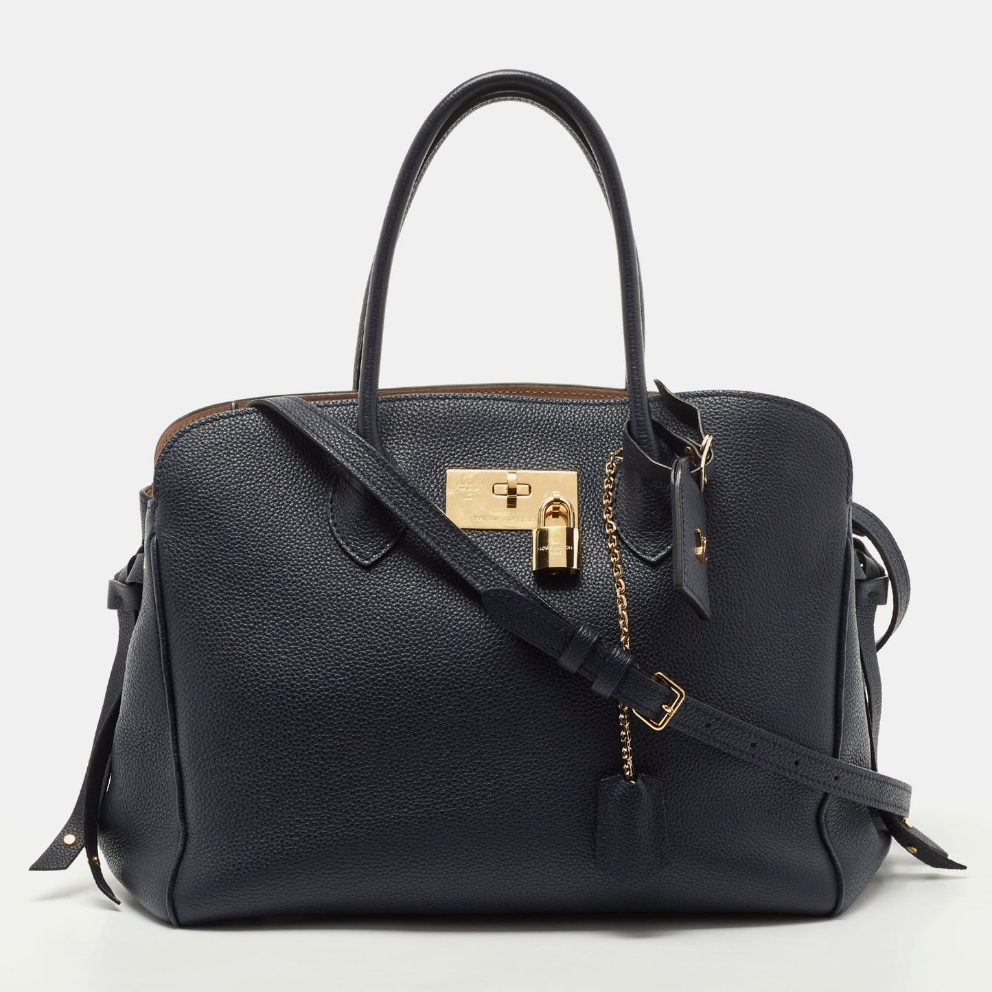 LOUIS VUITTON Blue Marine Leather Milla MM Bag