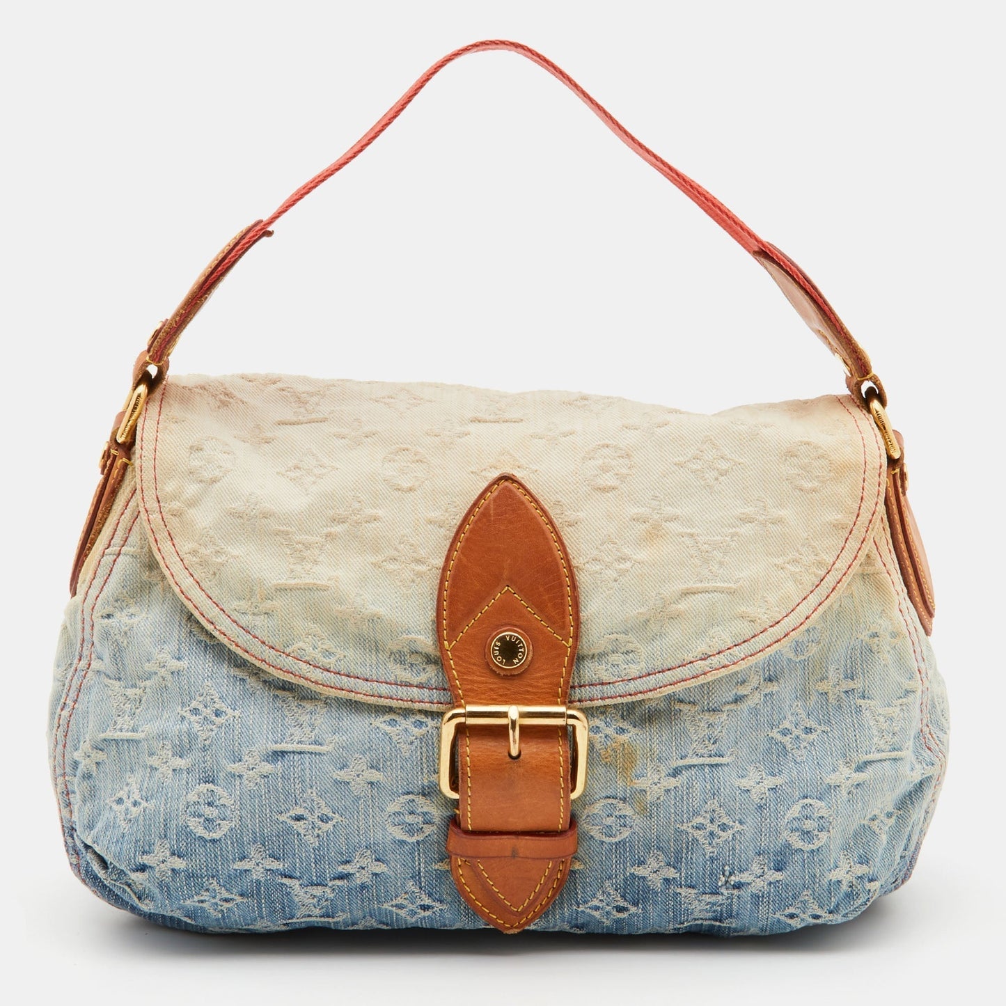 LOUIS VUITTON Blue Monogram Denim and Leather Limited Edition Sunshine Bag