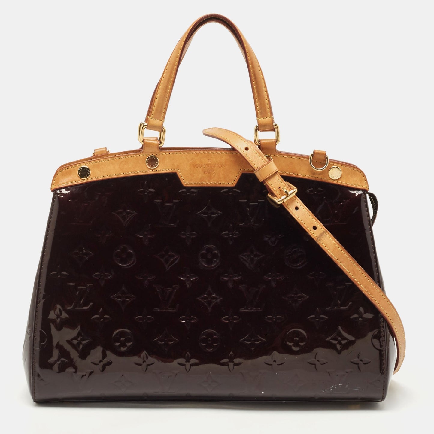 LOUIS VUITTON Amarante Monogram Vernis Brea MM Bag