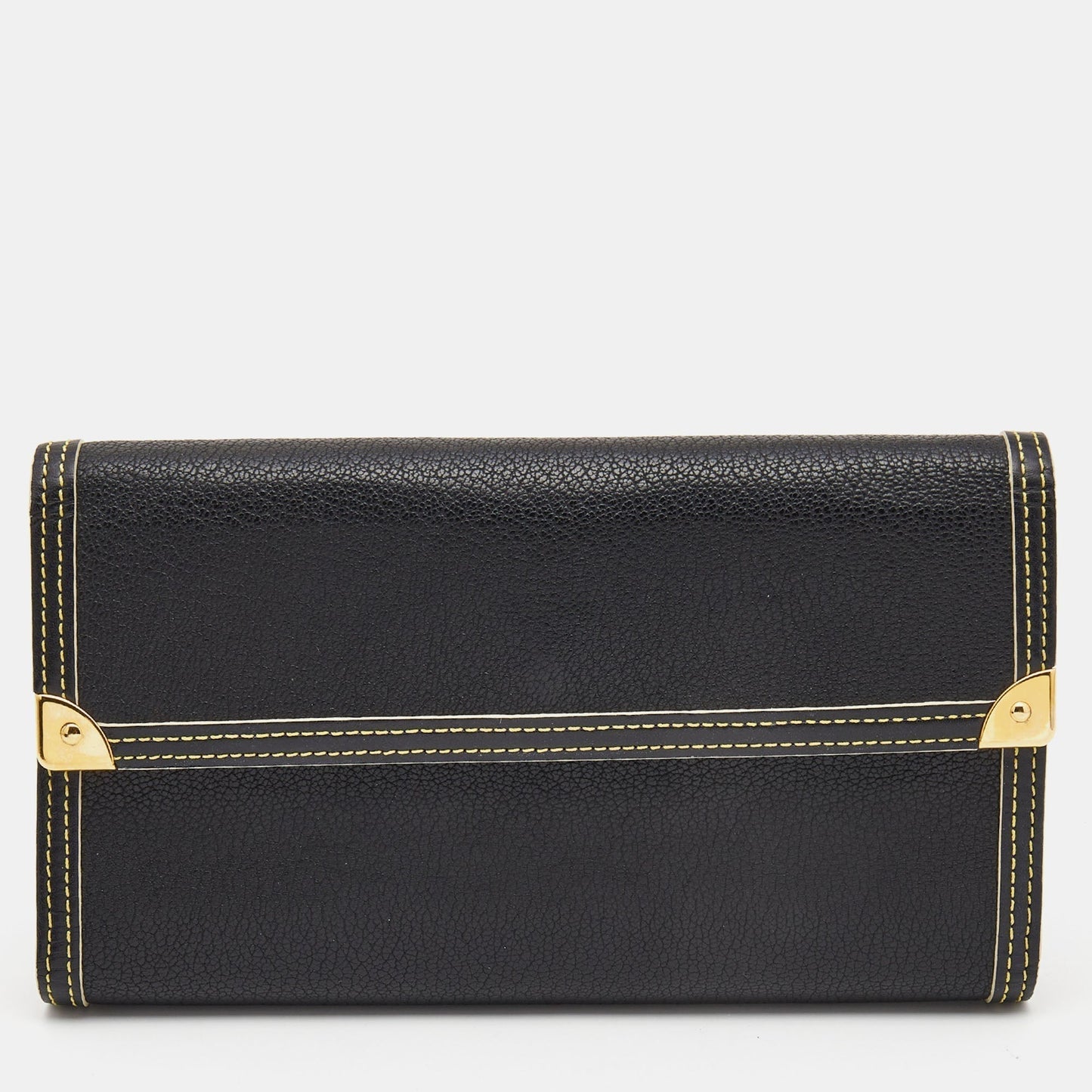 LOUIS VUITTON Black Leather Porte Tresor International Wallet