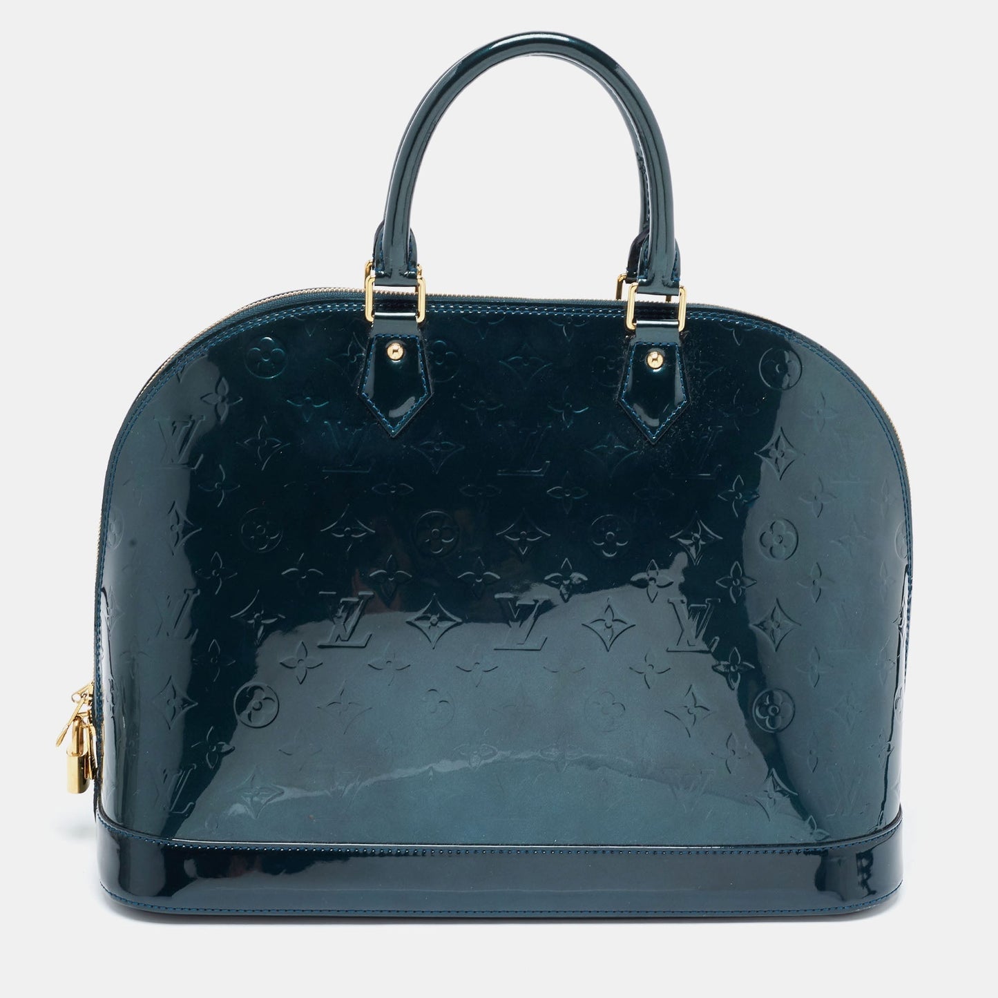 LOUIS VUITTON Blue Nuit Monogram Vernis Alma GM Bag