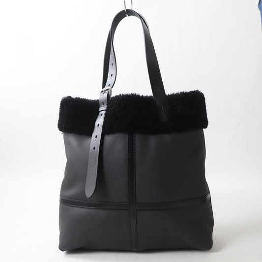 HERMES Tote Bag Main: Taurillon Clemence Cristobal, Part: Mouton black Women Used