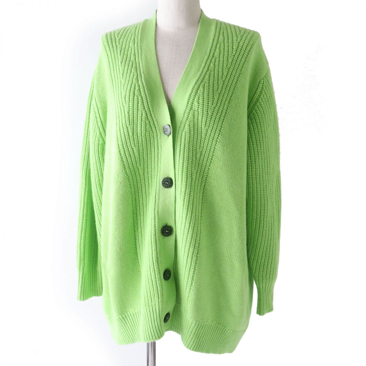 HERMES cardigan Main: 64% cashmere, Main: 36% cotton Light green Women 34 Used