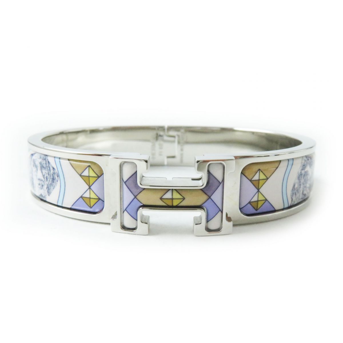 HERMES bracelet Gold Plated Silver multi H Hangul Collier & Chien Click crack PM Women Used