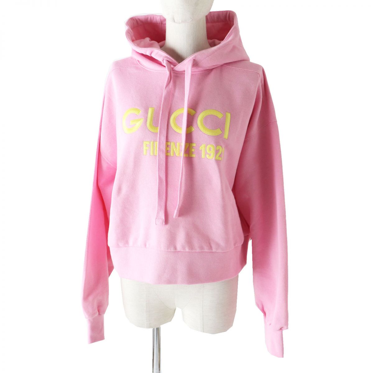 GUCCI Hoodie Main: 100% cotton, Part: 99% cotton, Part: 1% polyurethane, Part: 100% polyester Pink x Yellow Women M Used
