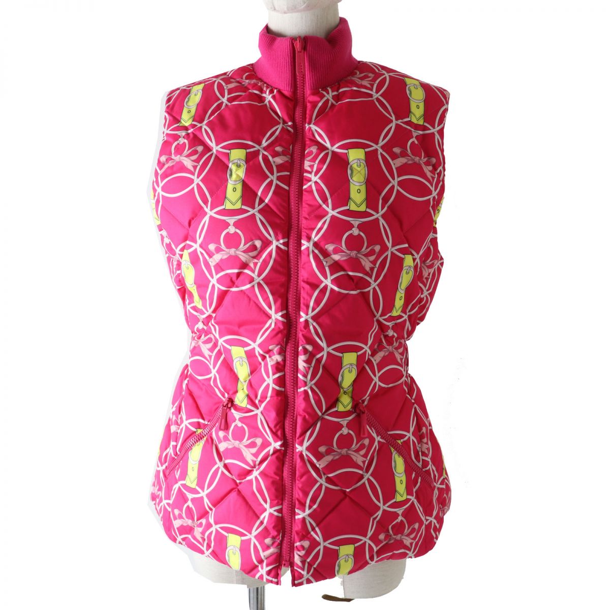 HERMES Best Main: 100% polyester, part: 82% virgin wool, part: 14% polyamide (nylon), part: 4% elastane (polyurethane), part: 57% rayon, 43% polyester Fusha pink<br>La Promenade du Matin/Morning Walk Women 36 Used