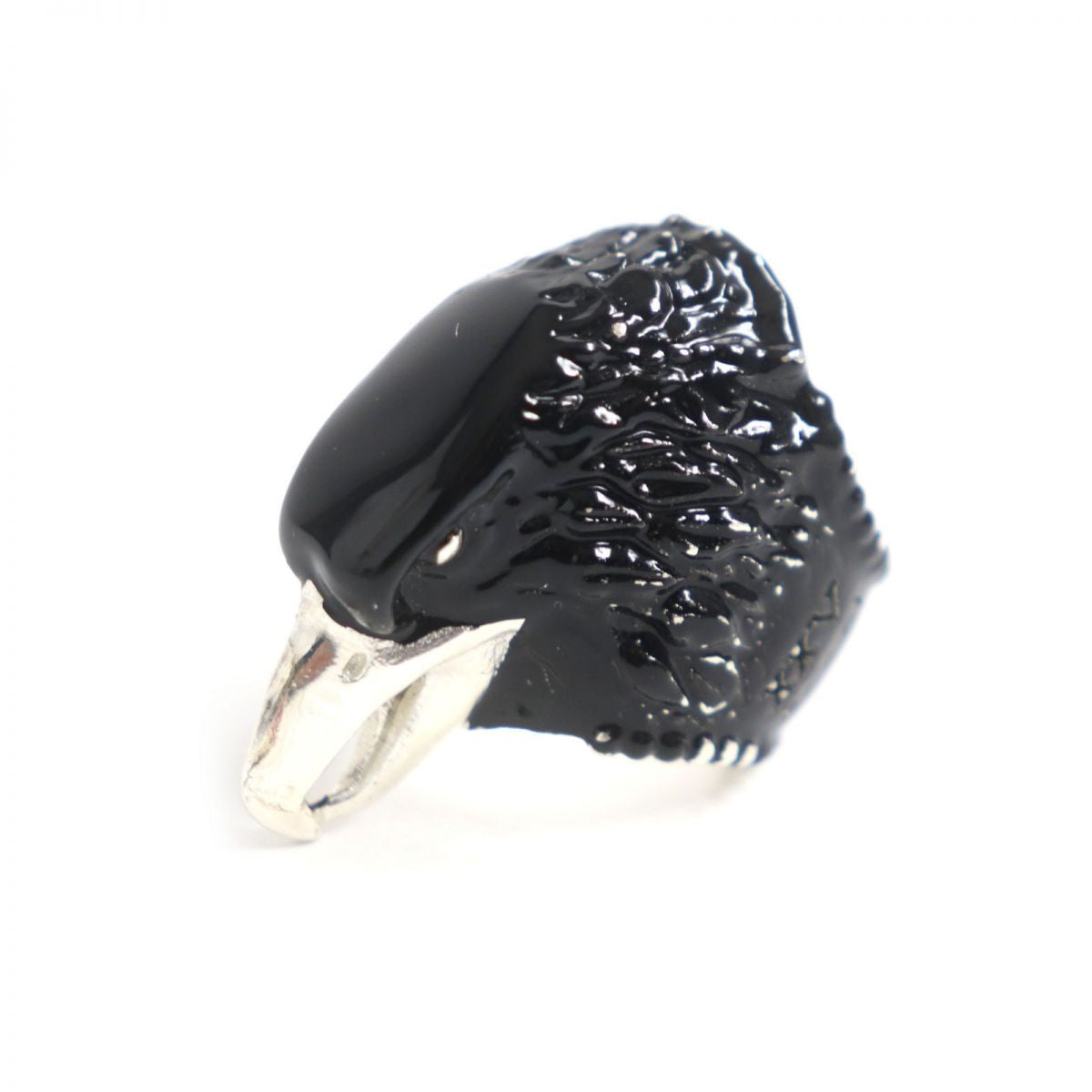 GUCCI Ring Main�FAG925 Black x silver mens 14 Used