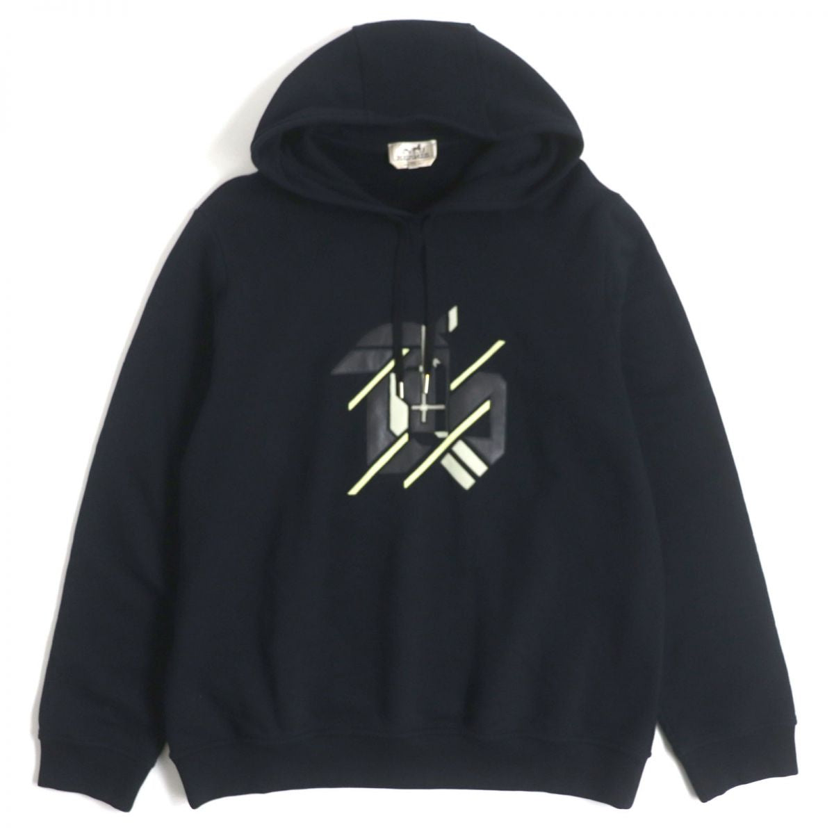 HERMES sweat Main: 100% cotton, Part: Sheepskin, Part: 90% cotton, Part: 10% polyurethane, Part: 100% cotton Dark navy mens XXL Used