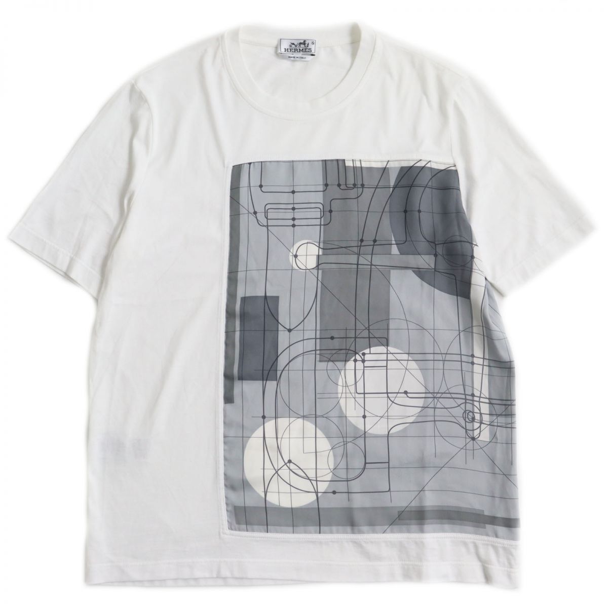 HERMES Cut cotton White x Gray type M