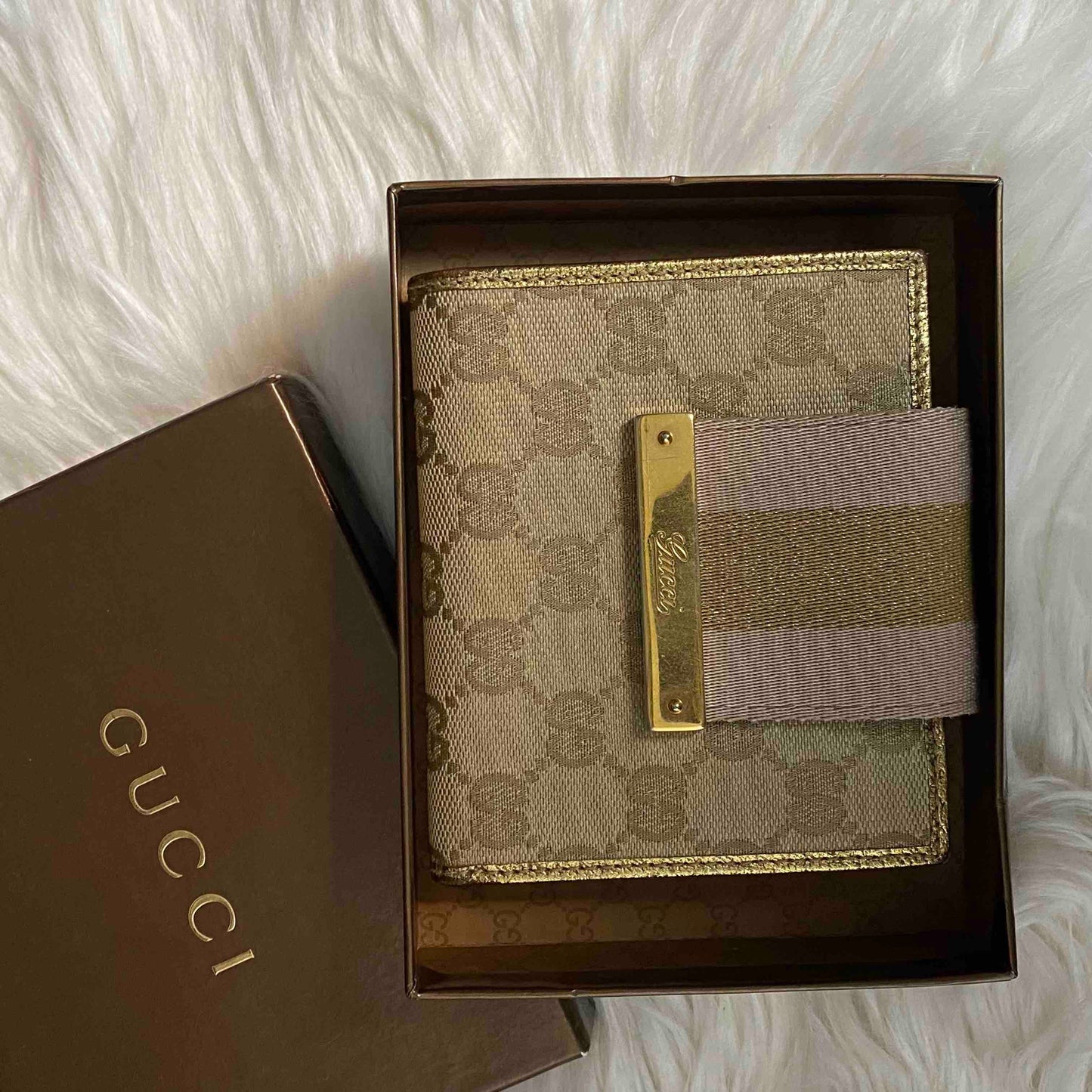Gucci GG Supreme Beige Canvas Wallet - Pre-Loved